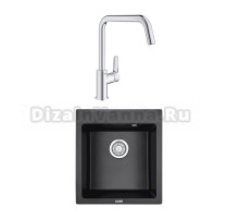 Комплект Мойка Granula 4651, черный + Смеситель Grohe Eurosmart 30567000