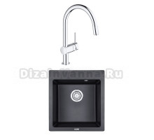 Комплект Мойка Granula 4651, шварц + Смеситель Grohe Minta 3291800E хром