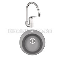 Комплект Мойка Granula 4801, алюминиум + Смеситель Grohe Euroeco 32752000