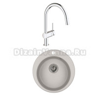 Комплект Мойка Granula 4801, базальт + Смеситель Grohe Minta 3291800E хром