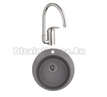 Комплект Мойка Granula 4801, графит + Смеситель Grohe Euroeco 32752000