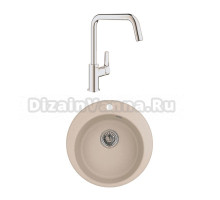 Комплект Мойка Granula 4801, песок + Смеситель Grohe Eurosmart 30567000