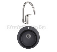 Комплект Мойка Granula 4801, черный + Смеситель Grohe Euroeco 32752000