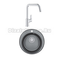 Комплект Мойка Granula 4801, шварц + Смеситель Grohe Eurosmart 30567000