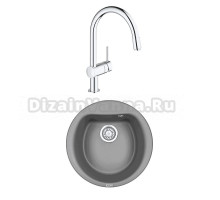 Комплект Мойка Granula 5101, алюминиум + Смеситель Grohe Minta 3291800E хром