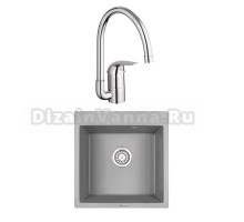 Комплект Мойка Granula 5102, алюминиум + Смеситель Grohe Euroeco 32752000