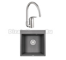 Комплект Мойка Granula 5102, графит + Смеситель Grohe Euroeco 32752000
