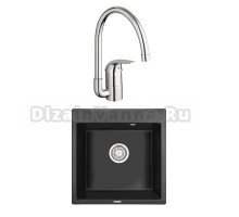 Комплект Мойка Granula 5102, турмалин + Смеситель Grohe Euroeco 32752000