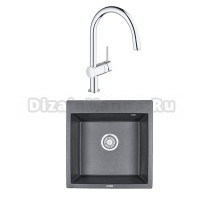 Комплект Мойка Granula 5102, шварц + Смеситель Grohe Minta 3291800E хром
