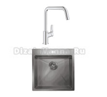 Комплект Мойка Granula 5151, сталь сатин + Смеситель Grohe Eurosmart 30567000
