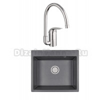 Комплект Мойка Granula 6001, графит + Смеситель Grohe Euroeco 32752000