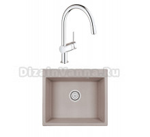 Комплект Мойка Granula 6001, пирит + Смеситель Grohe Minta 3291800E хром