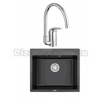 Комплект Мойка Granula 6001, турмалин + Смеситель Grohe Euroeco 32752000