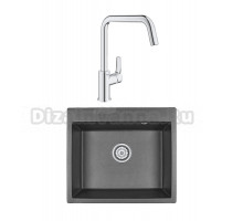 Комплект Мойка Granula 6001, черный + Смеситель Grohe Eurosmart 30567000