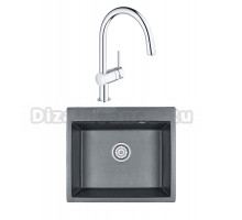 Комплект Мойка Granula 6001, шварц + Смеситель Grohe Minta 3291800E хром