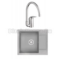 Комплект Мойка Granula 6002, алюминиум + Смеситель Grohe Euroeco 32752000
