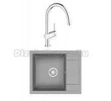 Комплект Мойка Granula 6002, базальт + Смеситель Grohe Minta 3291800E хром