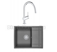 Комплект Мойка Granula 6501, графит + Смеситель Grohe Minta 3291800E хром