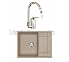 Комплект Мойка Granula 6501, песок + Смеситель Grohe Euroeco 32752000