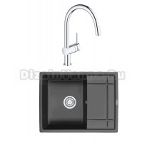 Комплект Мойка Granula 6501, турмалин + Смеситель Grohe Minta 3291800E хром