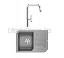 Комплект Мойка Granula 7001, алюминиум + Смеситель Grohe Eurosmart 30567000