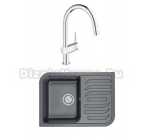 Комплект Мойка Granula 7001, шварц + Смеситель Grohe Minta 3291800E хром