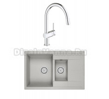 Комплект Мойка Granula 7802, базальт + Смеситель Grohe Minta 3291800E хром