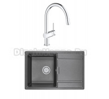 Комплект Мойка Granula 7804, черный + Смеситель Grohe Minta 3291800E хром