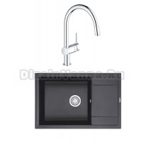 Комплект Мойка Granula 7805, черный + Смеситель Grohe Minta 3291800E хром