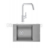 Комплект Мойка Granula 7806, алюминиум + Смеситель Grohe Eurosmart 30567000