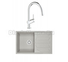 Комплект Мойка Granula 8002, базальт + Смеситель Grohe Minta 3291800E хром