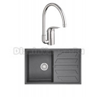 Комплект Мойка Granula 8002, графит + Смеситель Grohe Euroeco 32752000