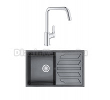 Комплект Мойка Granula 8002, шварц + Смеситель Grohe Eurosmart 30567000