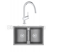 Комплект Мойка Granula 8101, алюминиум + Смеситель Grohe Minta 3291800E хром