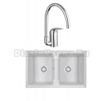 Комплект Мойка Granula 8101, арктик + Смеситель Grohe Euroeco 32752000