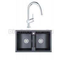 Комплект Мойка Granula 8101, шварц + Смеситель Grohe Minta 3291800E хром
