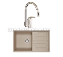 Комплект Мойка Granula 8601, песок + Смеситель Grohe Euroeco 32752000