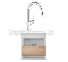 Комплект Мойка Granula Estetica 4701, арктик + Смеситель Grohe Minta 3291800E хром