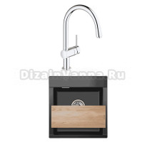 Комплект Мойка Granula Estetica 4701, турмалин + Смеситель Grohe Minta 3291800E хром