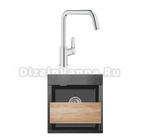 Комплект Мойка Granula Estetica 4701, шварц + Смеситель Grohe Eurosmart 30567000