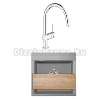 Комплект Мойка Granula Estetica 5201, алюминиум + Смеситель Grohe Minta 3291800E хром