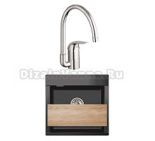 Комплект Мойка Granula Estetica 5201, турмалин + Смеситель Grohe Euroeco 32752000