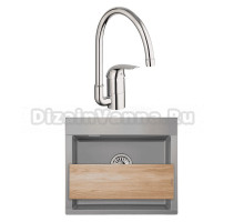 Комплект Мойка Granula Estetica 5804, алюминиум + Смеситель Grohe Euroeco 32752000
