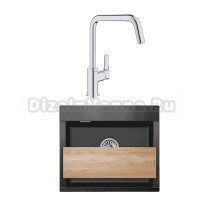 Комплект Мойка Granula Estetica 5804, турмалин + Смеситель Grohe Eurosmart 30567000
