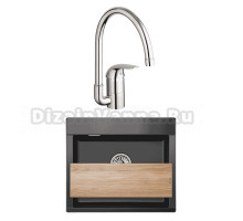 Комплект Мойка Granula Estetica 5804, шварц + Смеситель Grohe Euroeco 32752000
