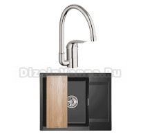 Комплект Мойка Granula Estetica 6202, черный + Смеситель Grohe Euroeco 32752000