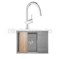 Комплект Мойка Granula Estetica 7003, алюминиум + Смеситель Grohe Minta 3291800E хром