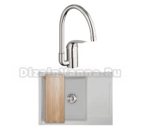 Комплект Мойка Granula Estetica 7003, арктик + Смеситель Grohe Euroeco 32752000