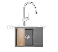Комплект Мойка Granula Estetica 7003, графит + Смеситель Grohe Minta 3291800E хром