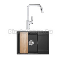Комплект Мойка Granula Estetica 7003, черный + Смеситель Grohe Eurosmart 30567000